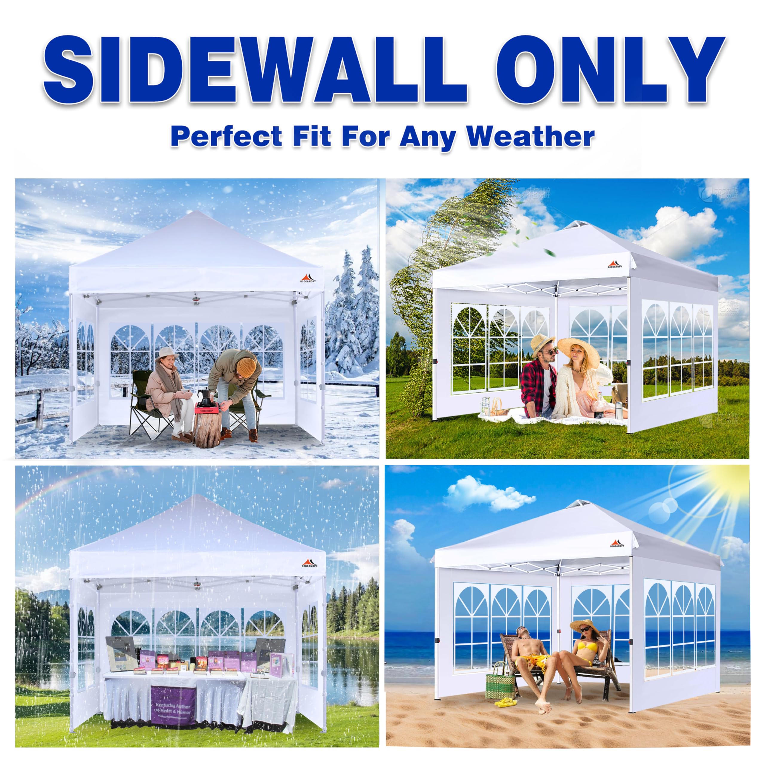 SCOCANOPY market booth with sidewalls in use adding privacy, weather protection, and professional look