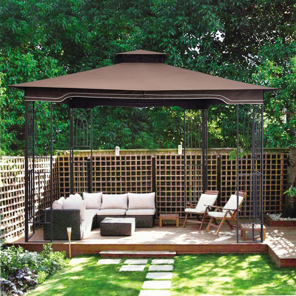 SCOCANOPY brown canopy in patio setting enhancing outdoor comfort