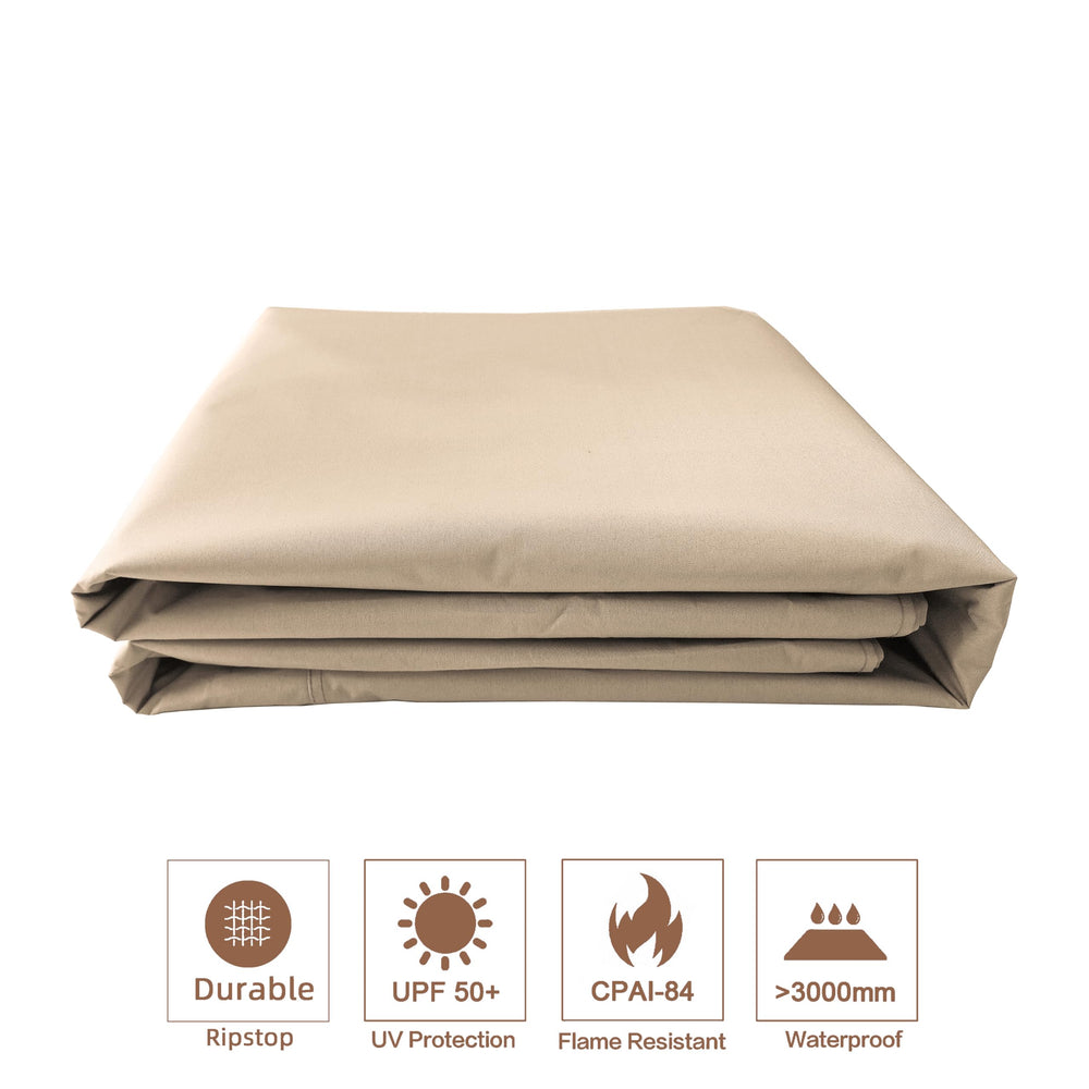 SCOCANOPY folded light beige fabric in packaging ready for delivery