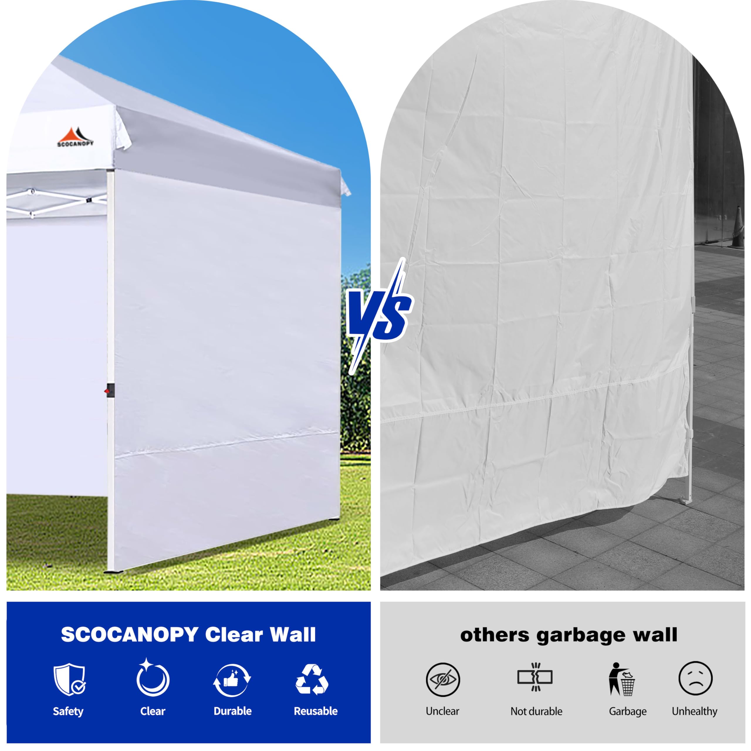 SCOCANOPY panel instalado en feria protegiendo productos y clientes