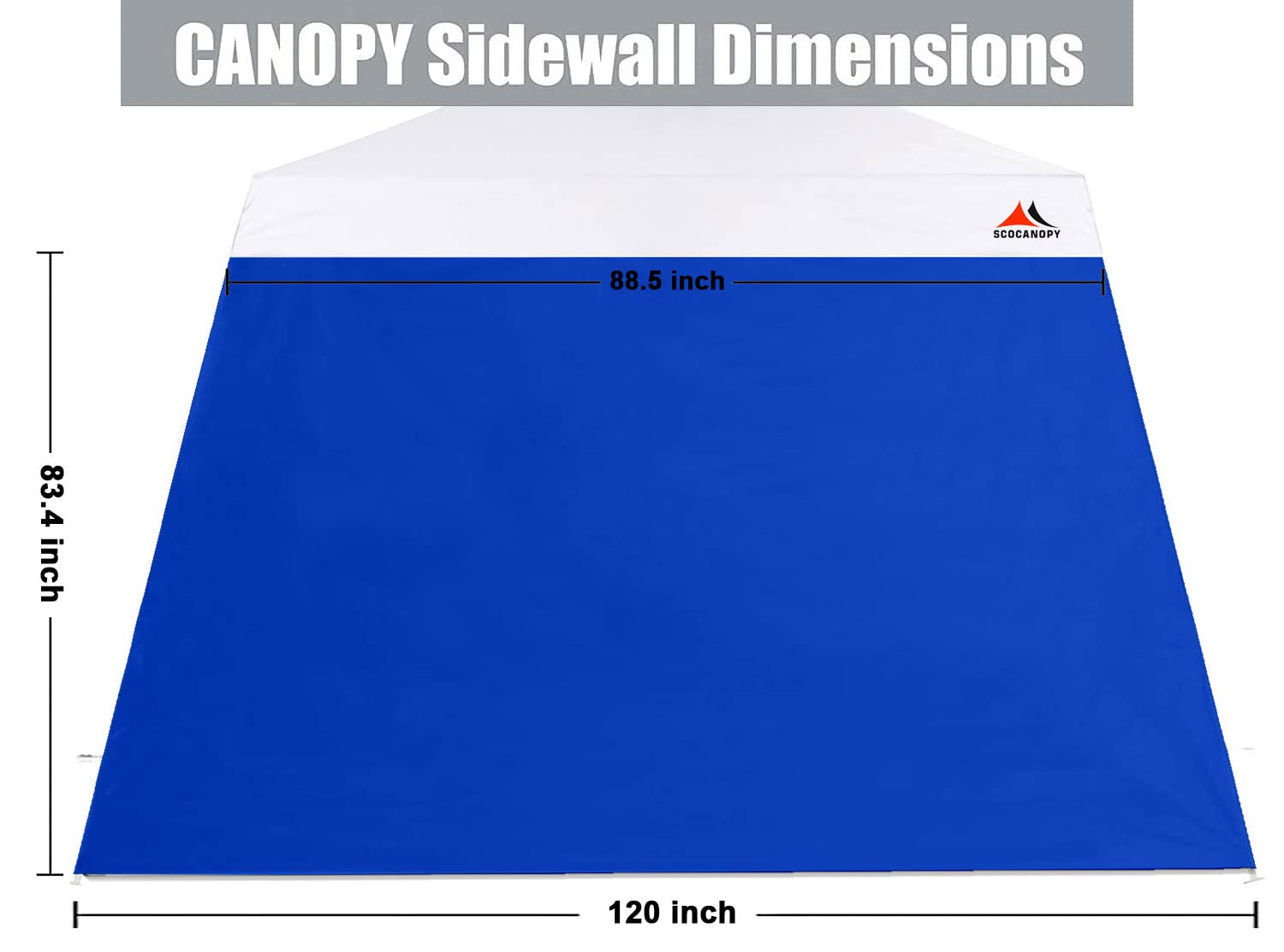 SCOCANOPY close-up of 300D polyester texture and waterproof PU lining benefit