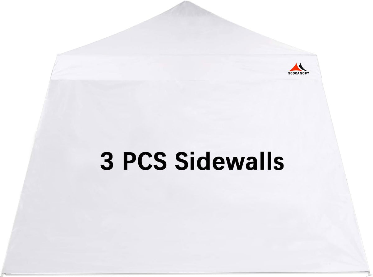 SCOCANOPY front view white sidewall showing full coverage and weather protection