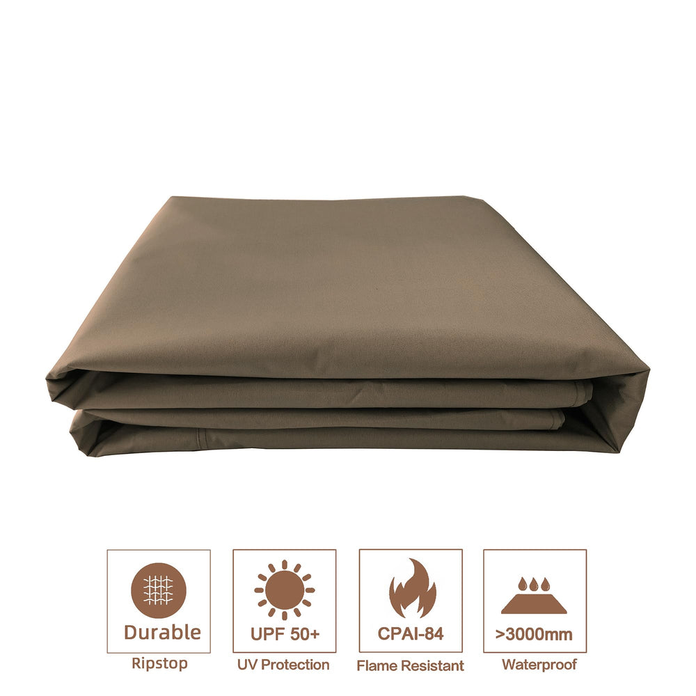 SCOCANOPY size comparison with measuring tape confirming 156x130 inch dimensions