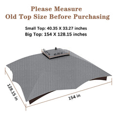 SCOCANOPY top next to tape measure showing correct model dimensions