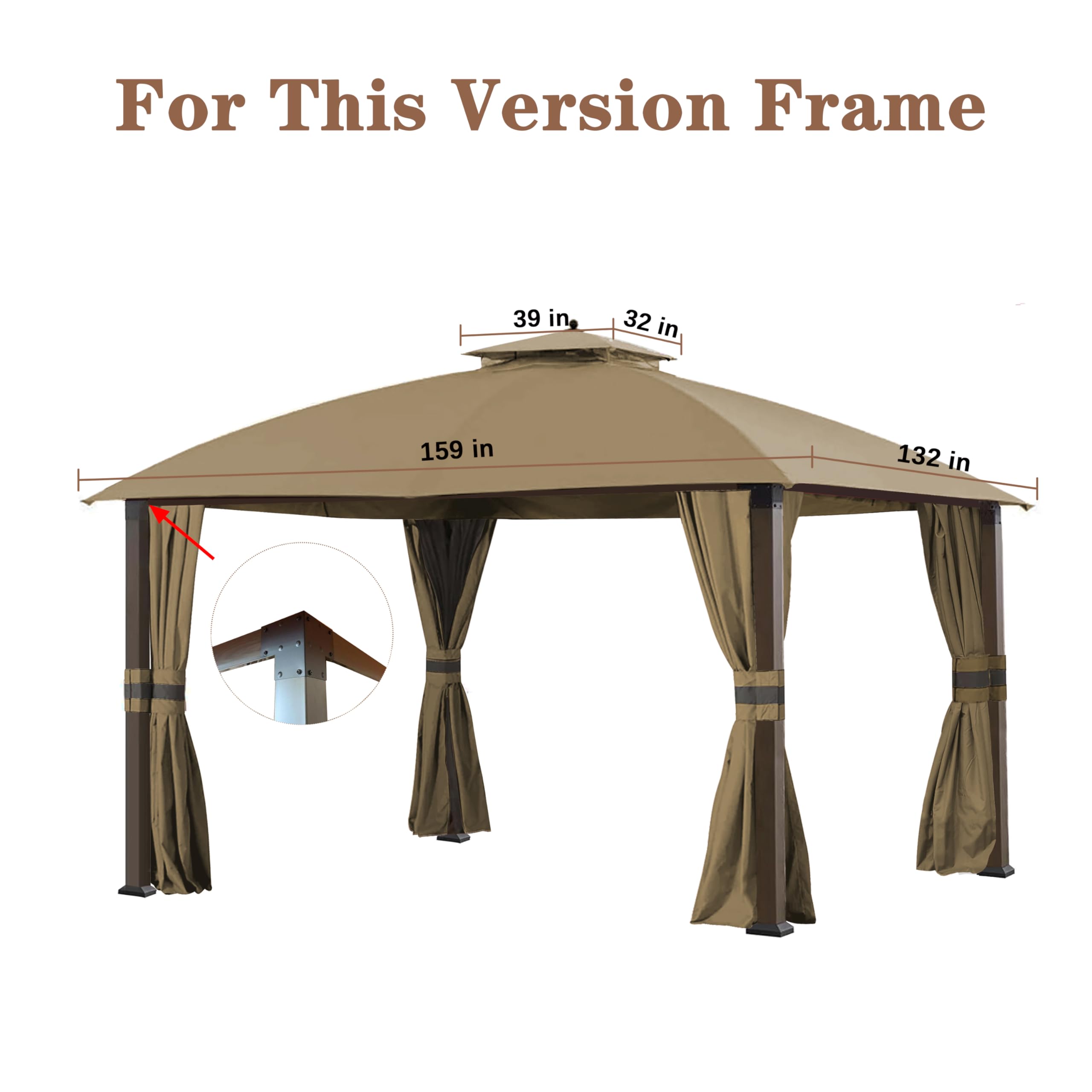 SCOCANOPY size comparison on patio with furniture demonstrating 10x12 coverage