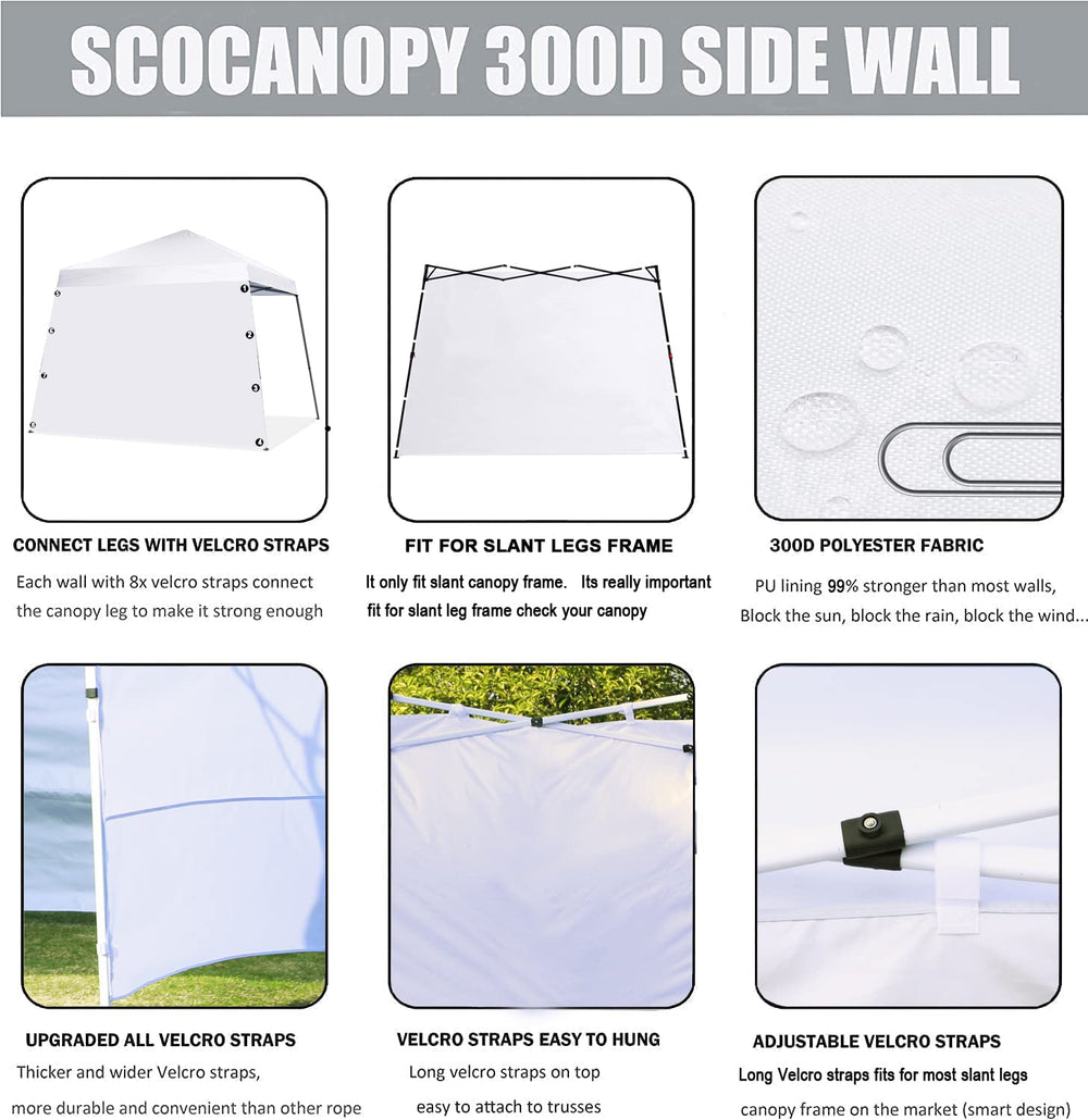 SCOCANOPY strap and tab attachment detail demonstrating secure canopy fastening