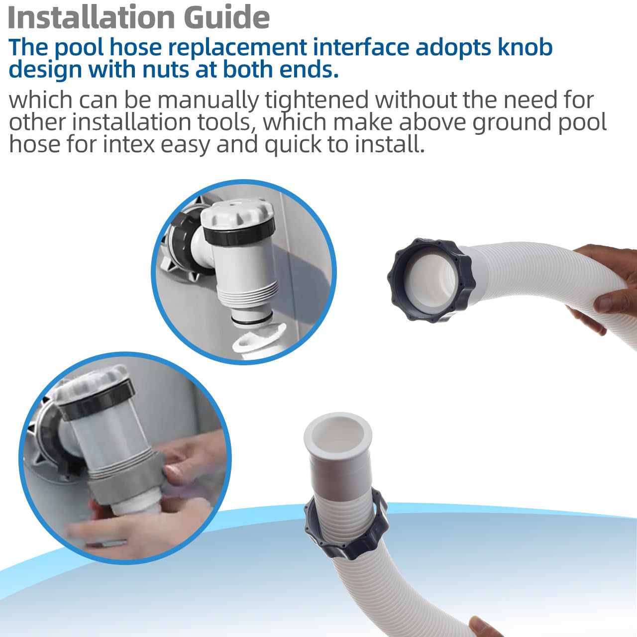 Sconva hose connected to Intex parts illustrating compatibility and leak prevention