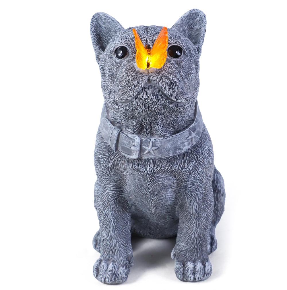 Scoomor front view of French Bulldog statue showing hand-painted details and charm
