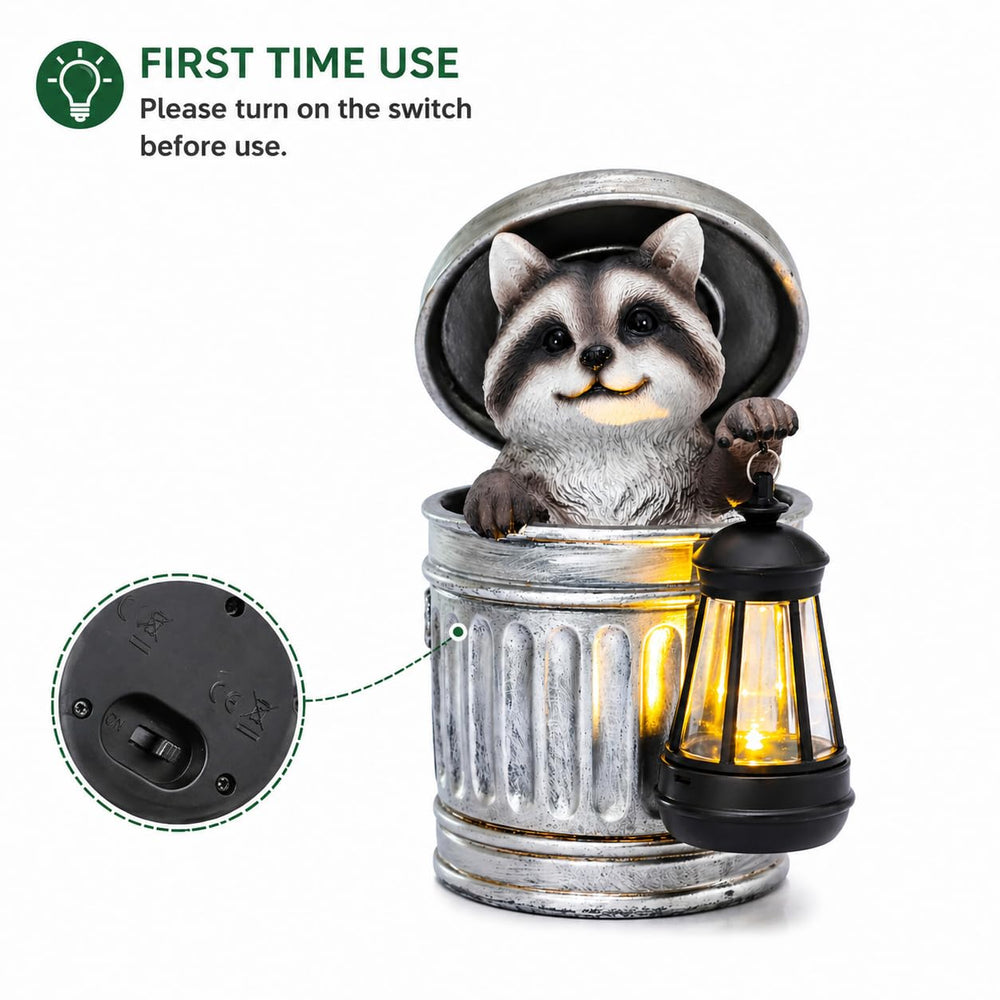 Scoomor raccoon packaging and label showing ready-to-display convenience