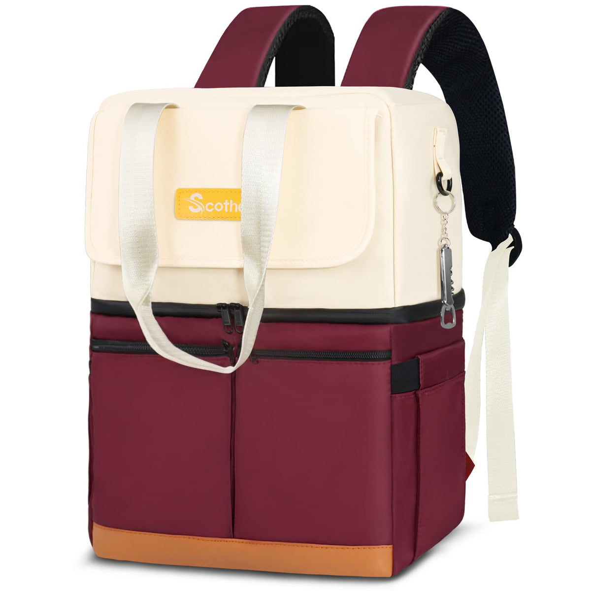 Scothen front view showing bag design and easy carry benefit