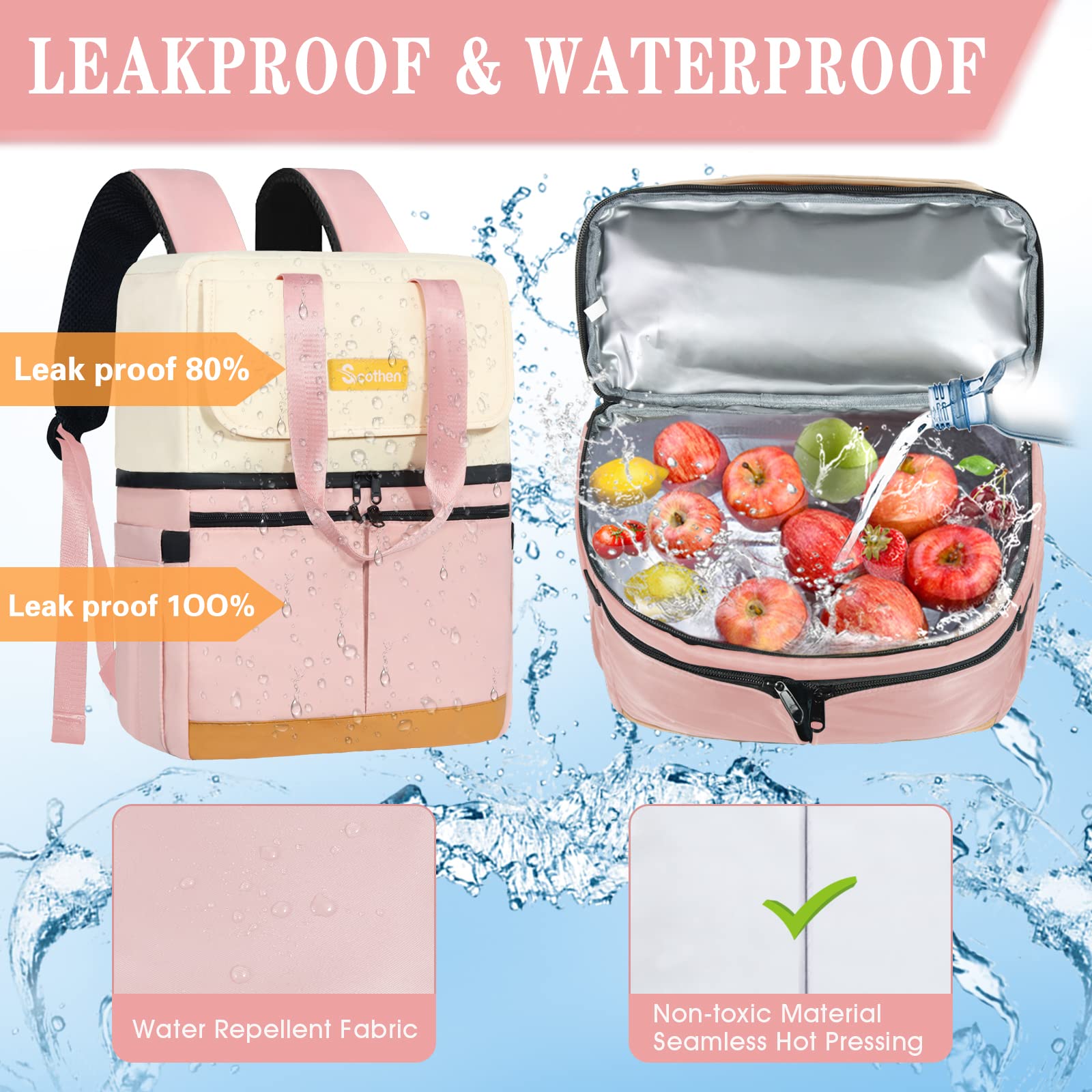 Scothen lower compartment with 12 ice packs keeping cans cold for hours for long-lasting cooling