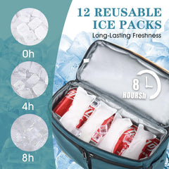 Scothen lower compartment loaded with 12 ice packs keeping drinks cold longer