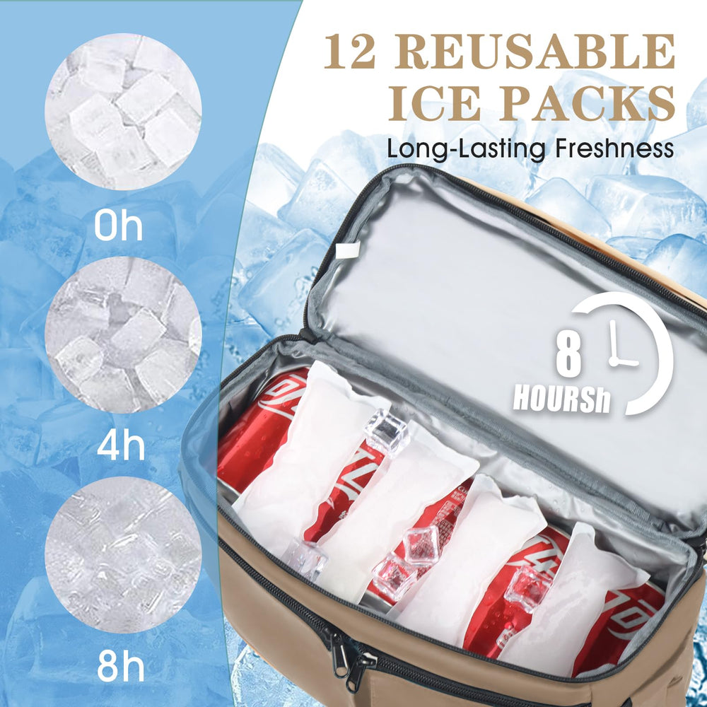 Scothen lower compartment open with ice packs showing extended cooling benefit