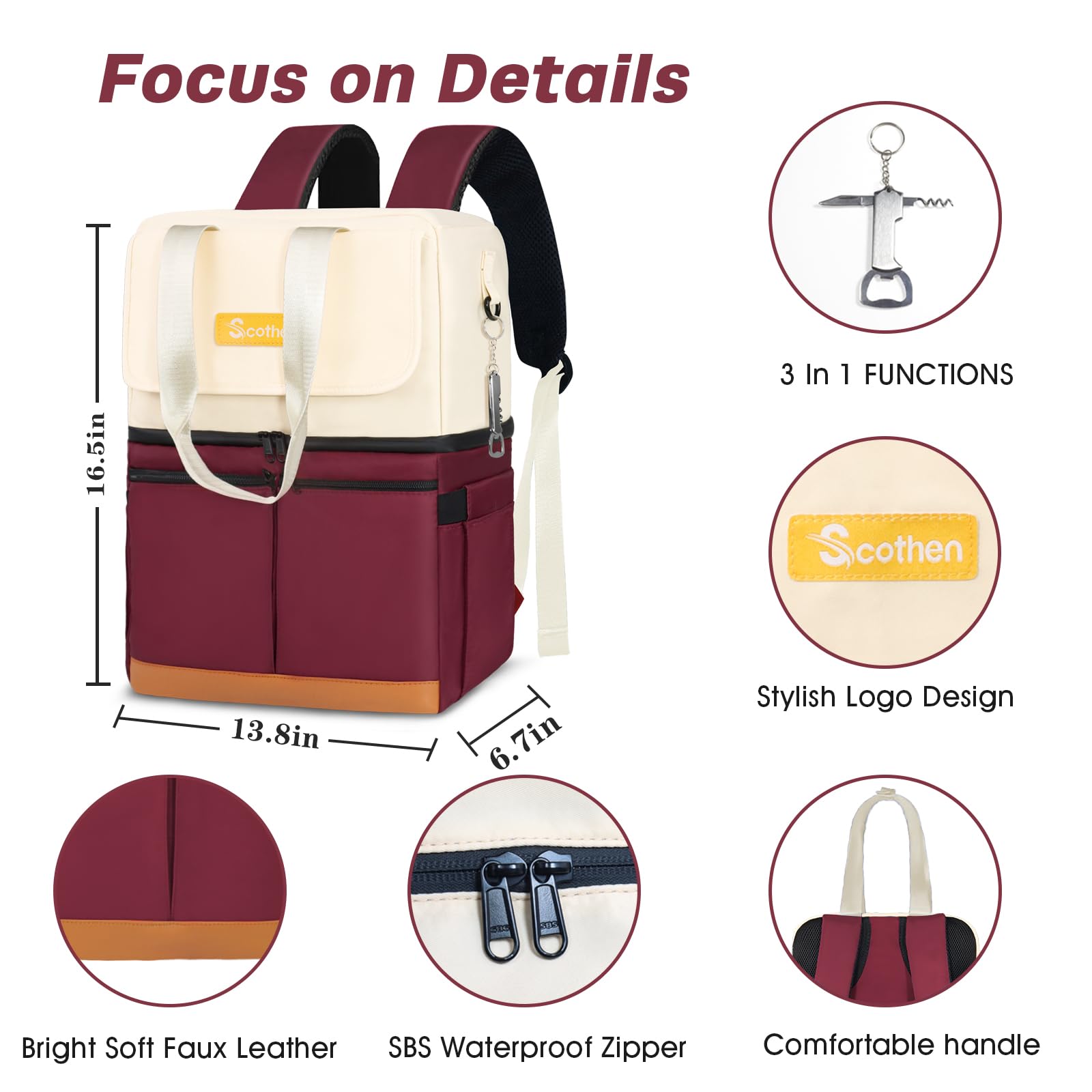 Scothen side pocket with bottle in use for quick-access convenience