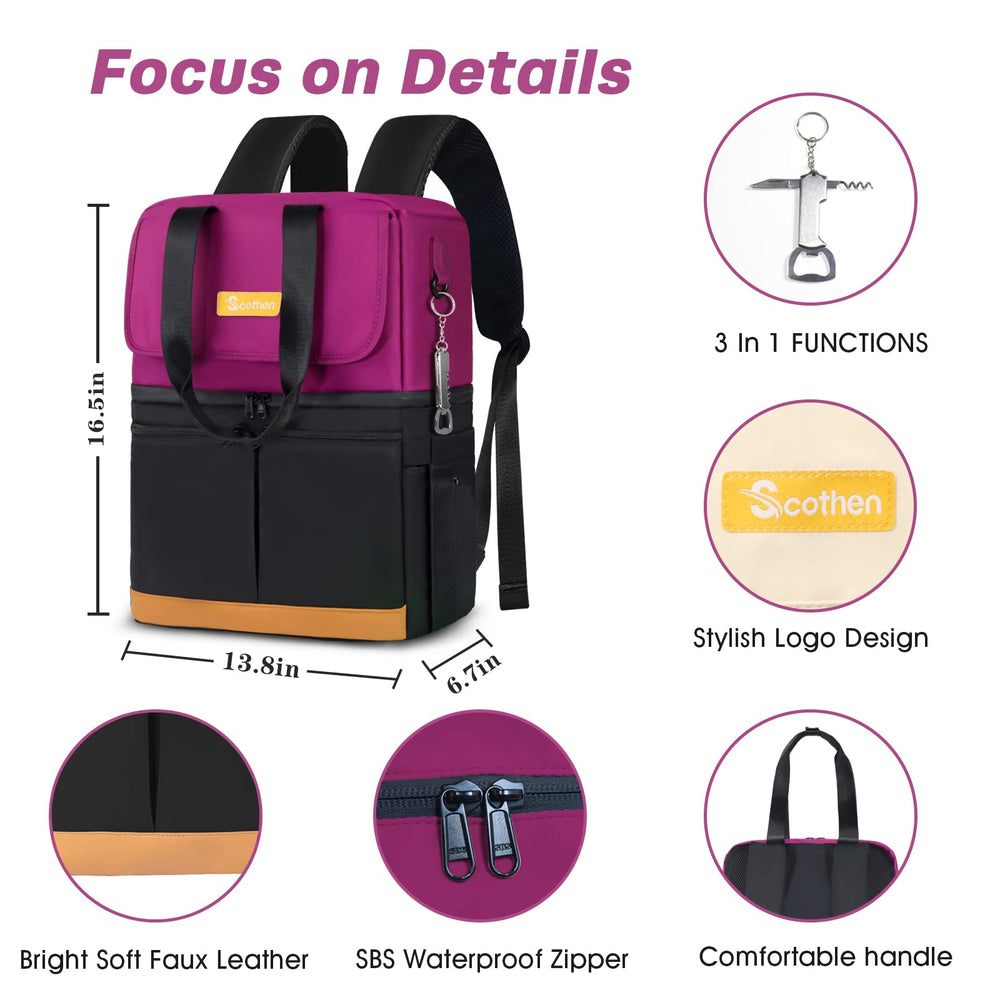 Scothen side pocket and 3-in-1 bottle opener detail for on-the-go convenience