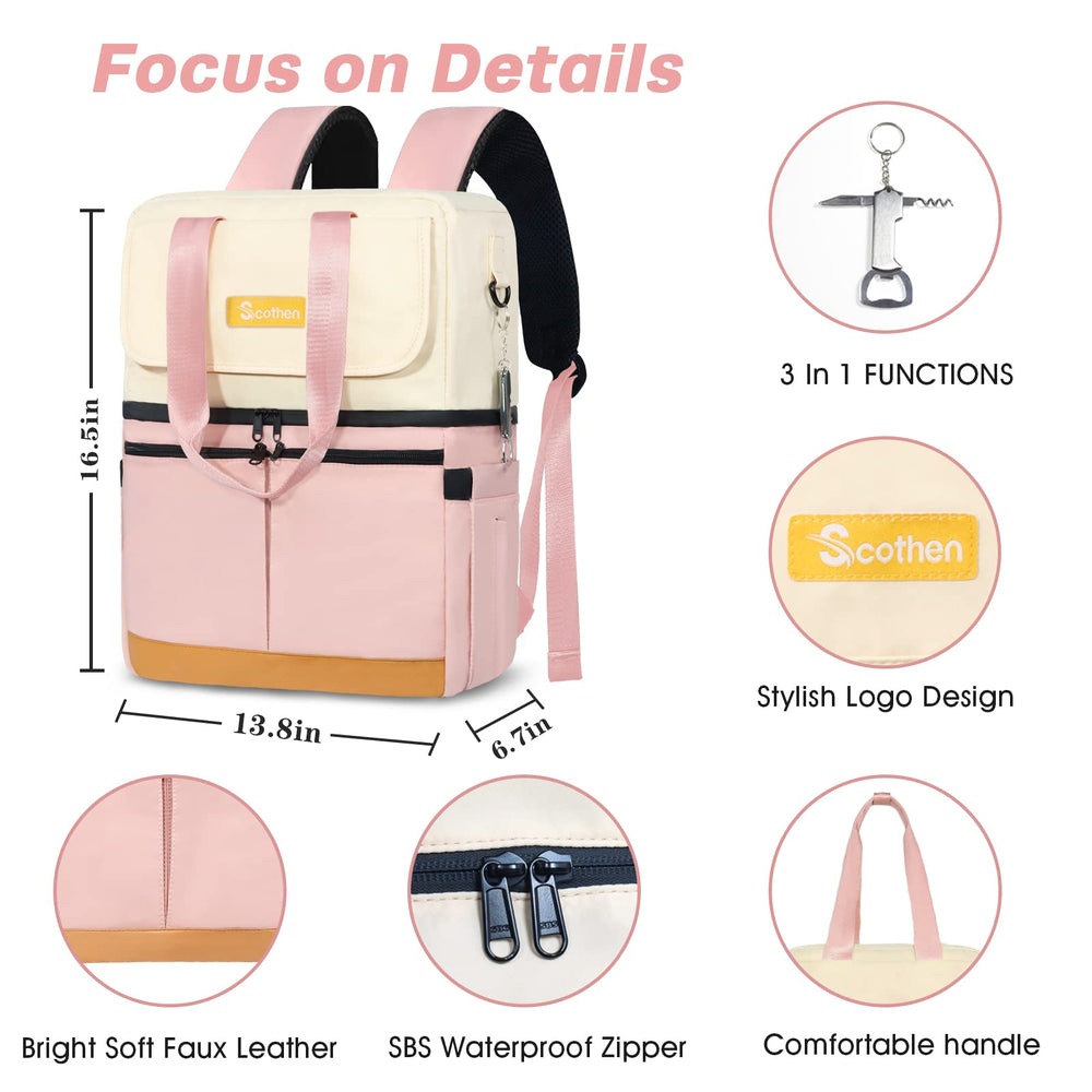 Close-up of Scothen side pocket and top pocket showing convenient quick-access storage and organization