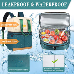 Scothen upper compartment holding lunch and dry goods, keeps food separate and fresh