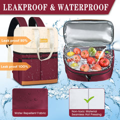 Scothen upper compartment holding warm lunch and dry goods safely