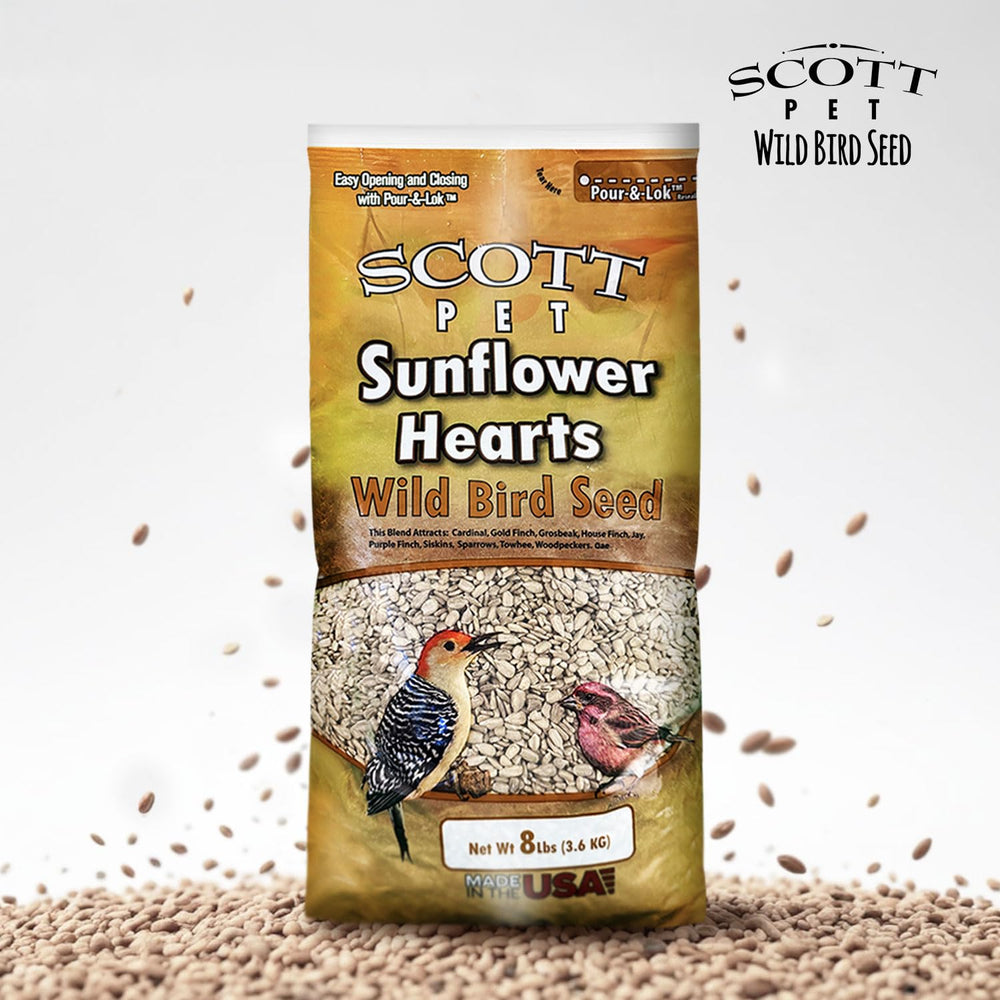 Scott Pet bag next to common household item for scale, showing 8 lb portion size clarity