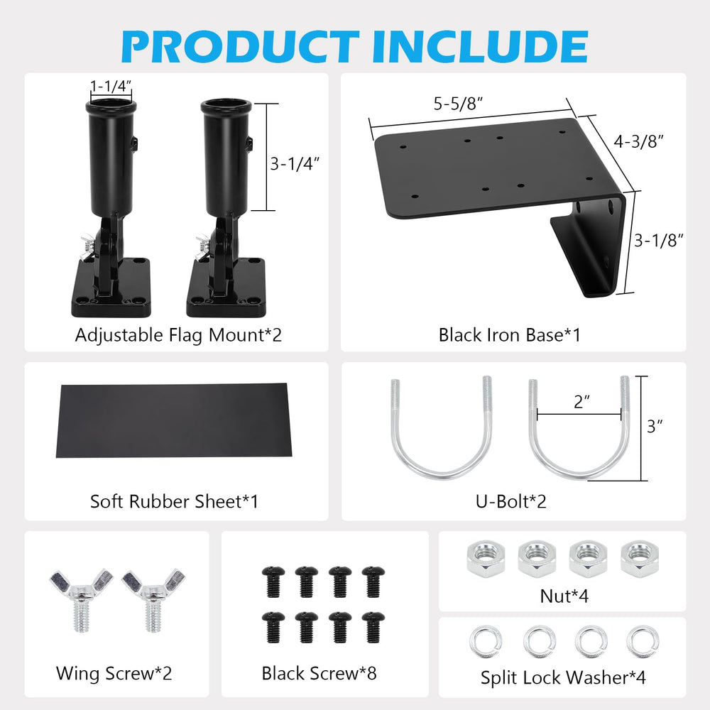 scottchen PRO close-up of adjustable 180° holders highlighting secure dual-flag positioning