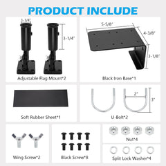 scottchen PRO close-up of adjustable 180° holders highlighting secure dual-flag positioning