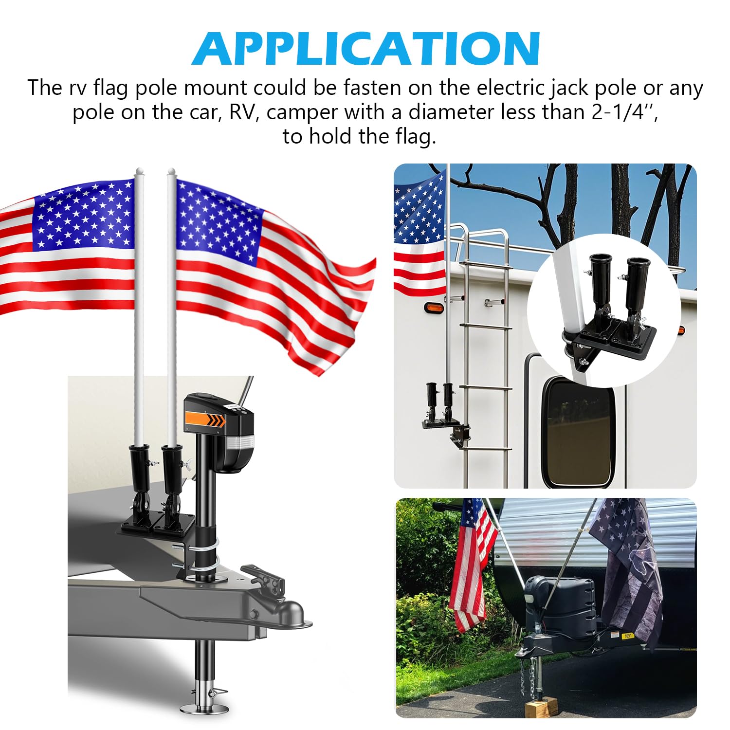 scottchen PRO in use with two flags on a pontoon illustrating improved visibility and stable hold