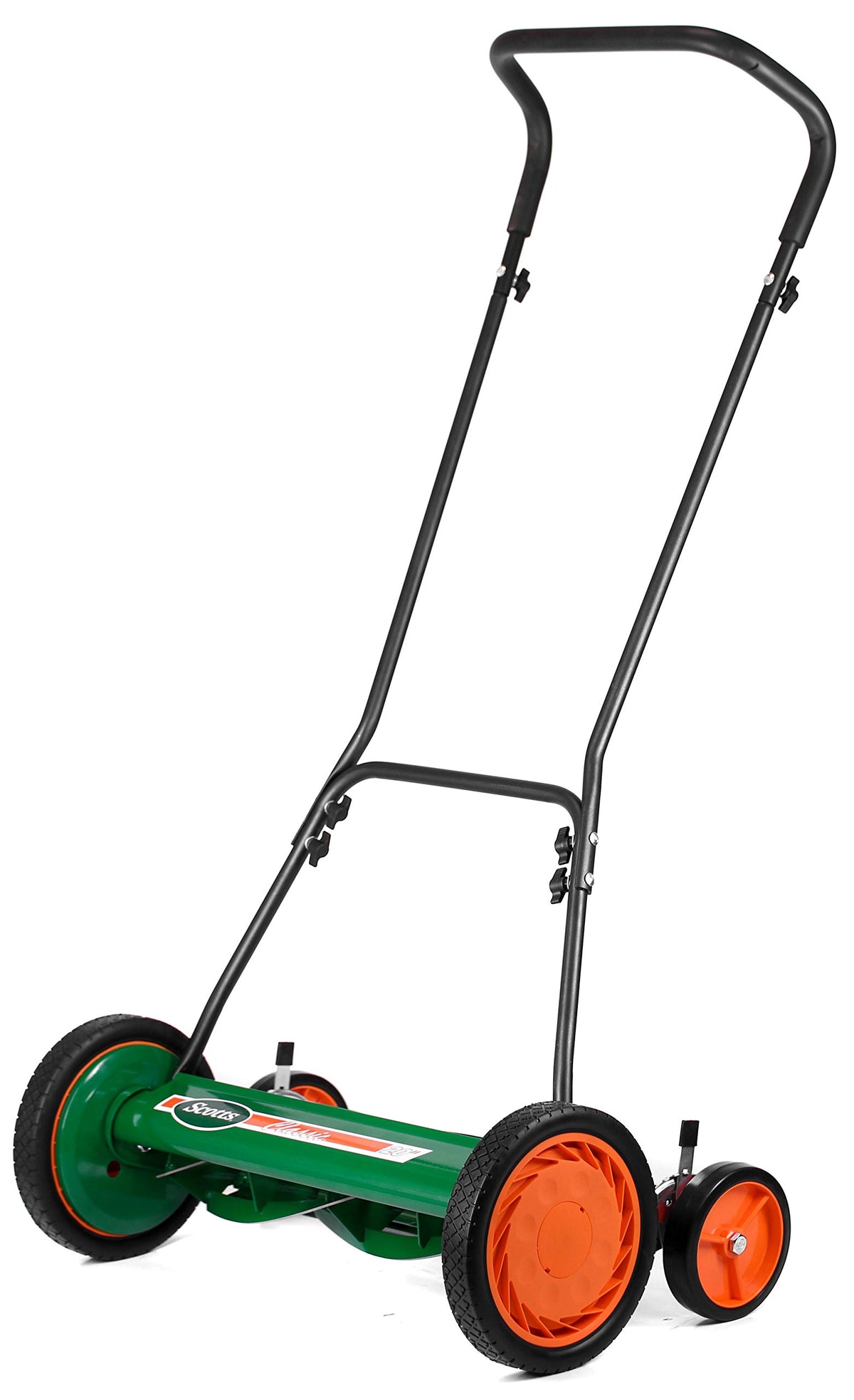 Scotts 2000-20S front view showing mower and 20-inch cutting width benefit