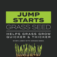 Scotts bag label close-up highlighting seed-safe weed control benefit