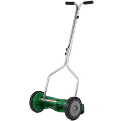Scotts front view of 14-inch reel mower showing compact design and easy storage benefit