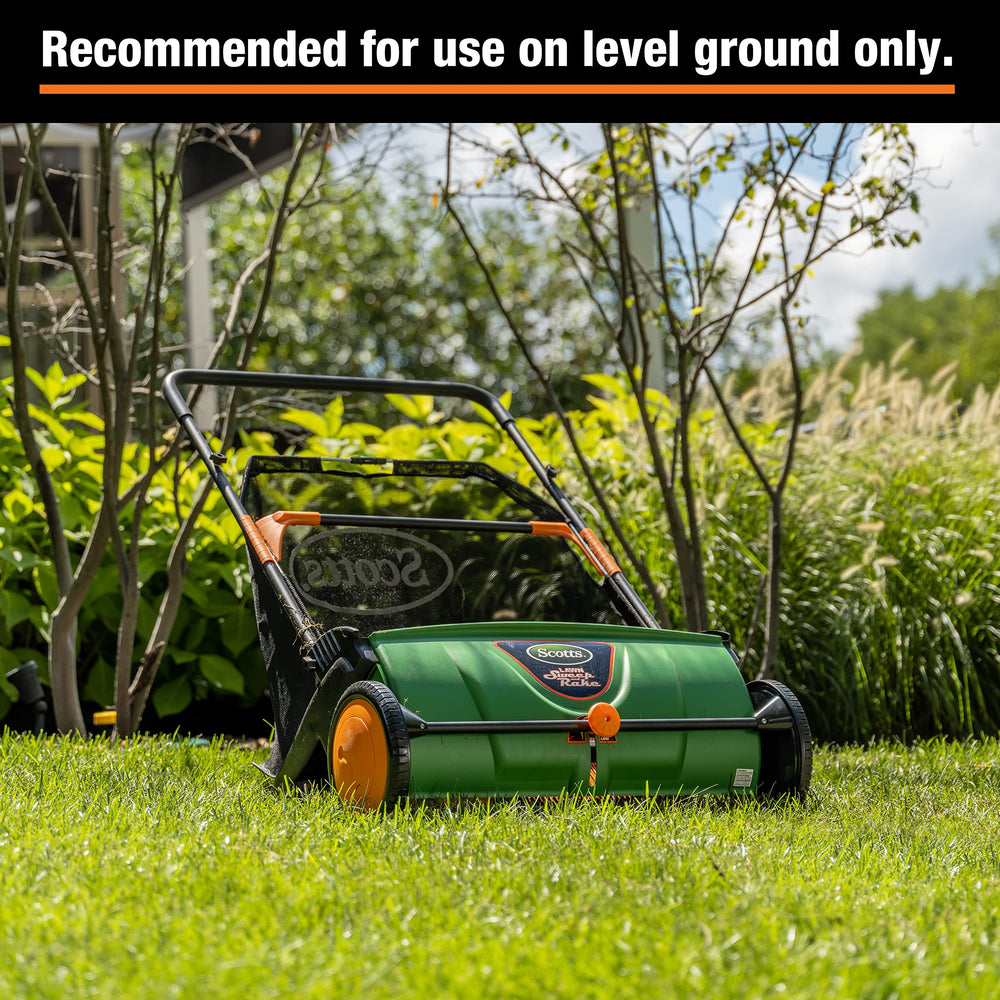 Scotts in use on lawn demonstrating fast leaf and clipping removal