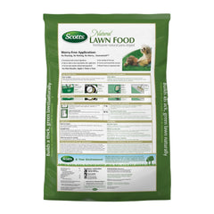 Scotts natural lawn food granules closeup showing texture and easy spreading benefit