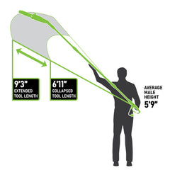 Radius Garden Scotts pole saw fully extended to 9 feet 5 inches for higher branches