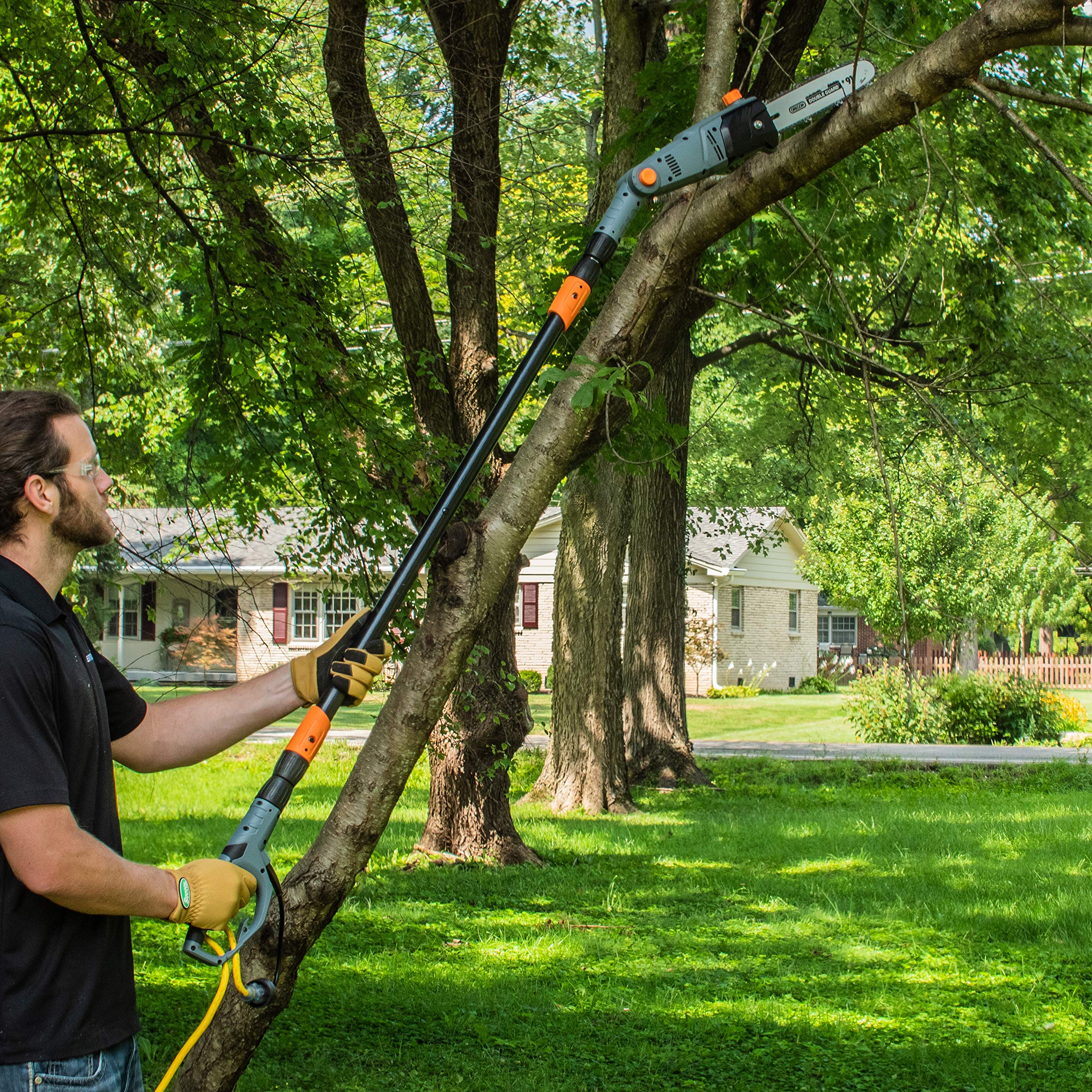 Radius Garden Scotts pole saw oil level window for easy maintenance