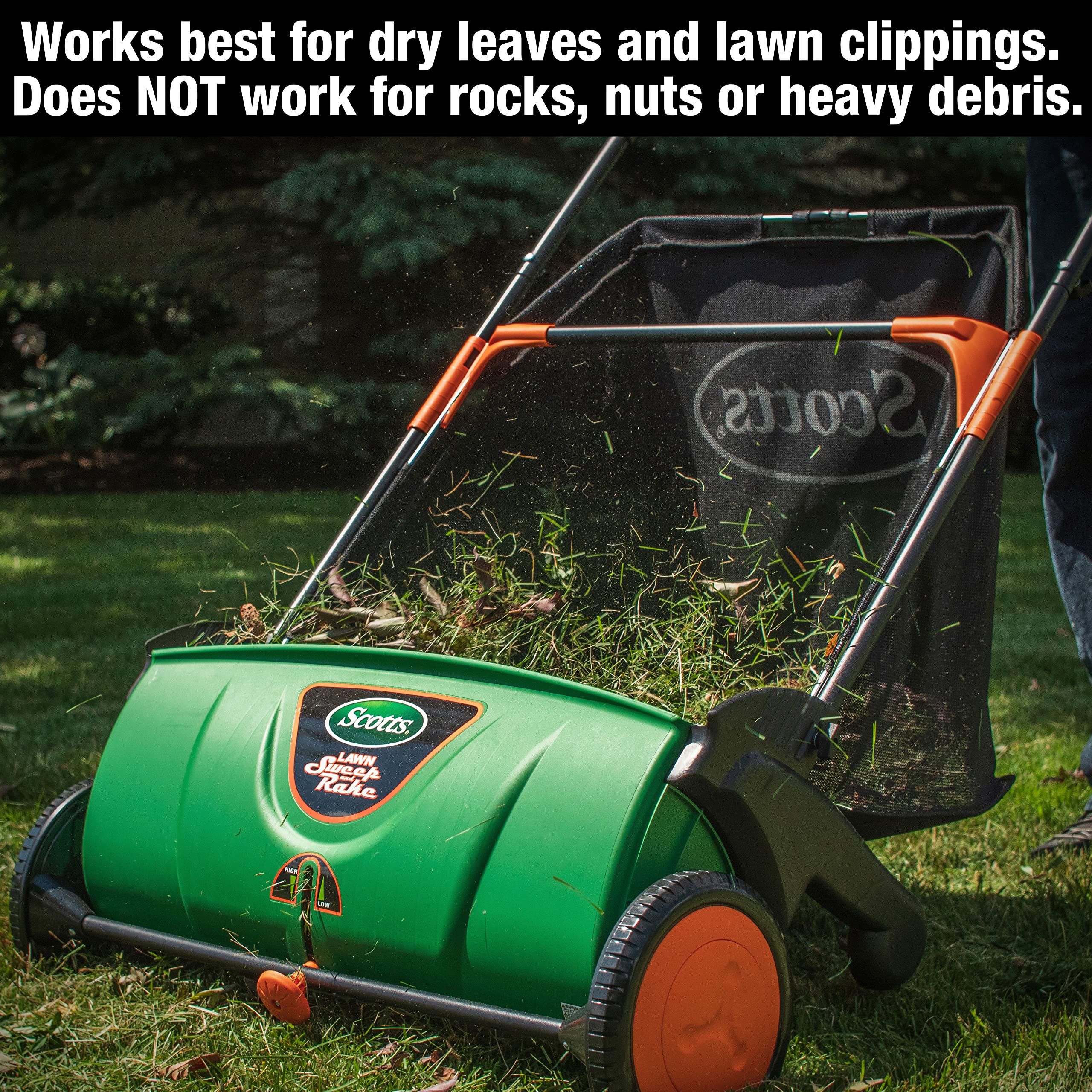 Scotts side profile ready-to-push showing lightweight maneuverability