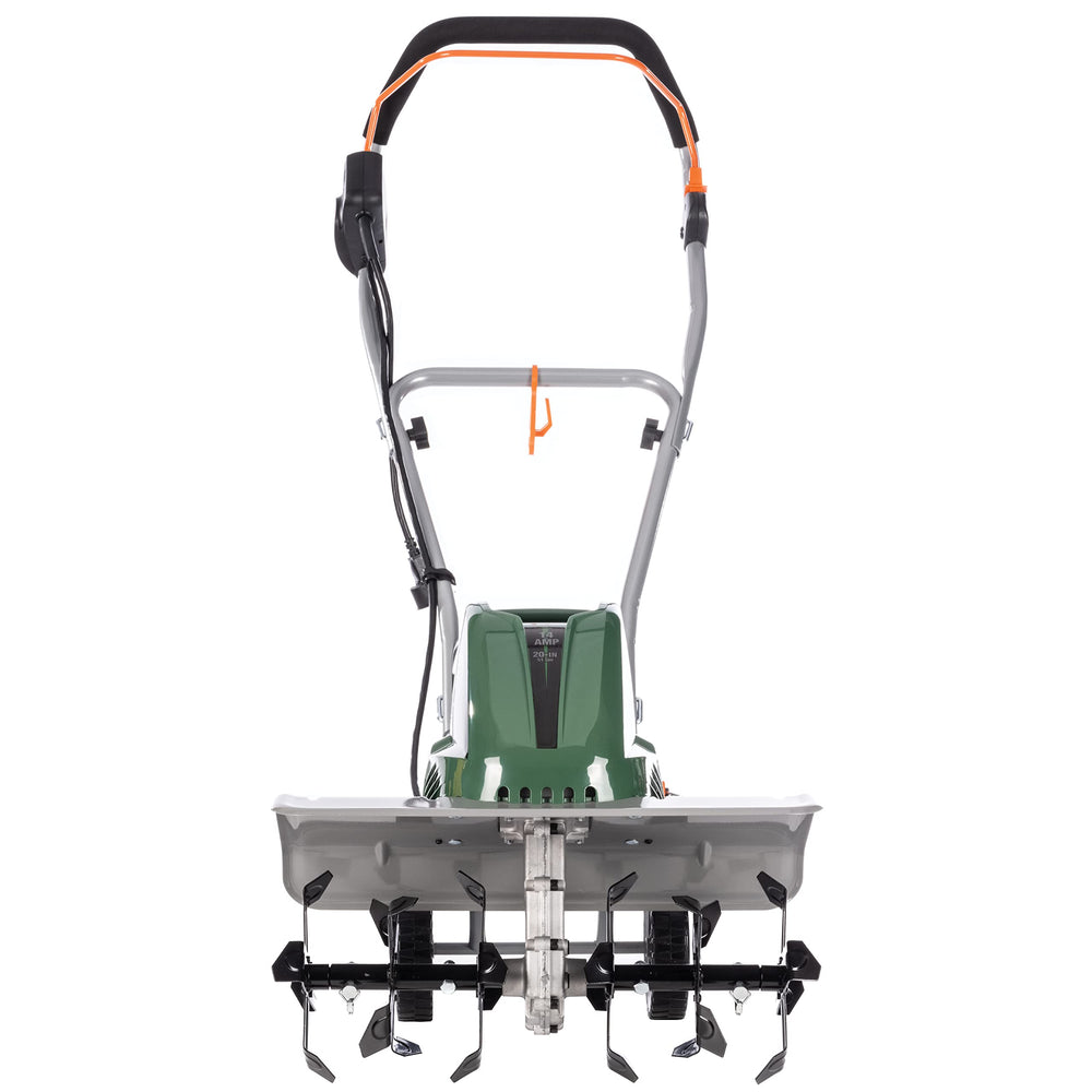 Scotts adjustable tine width demonstration enabling narrow or 20-inch passes