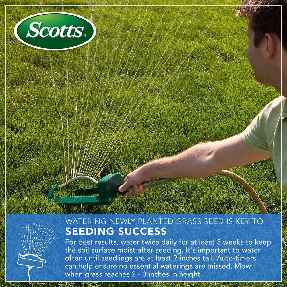 Scotts Thick'R Lawn scale comparison of bag to yard area illustrating coverage benefit