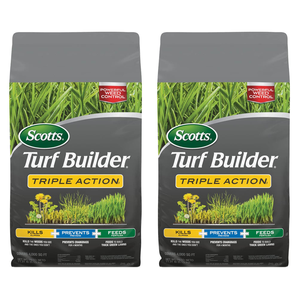 Scotts Triple Action front packaging showing product benefits and coverage