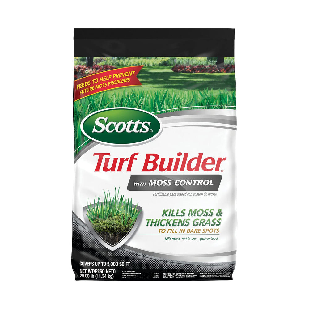 Scotts Turf Builder front packaging showing coverage and benefits