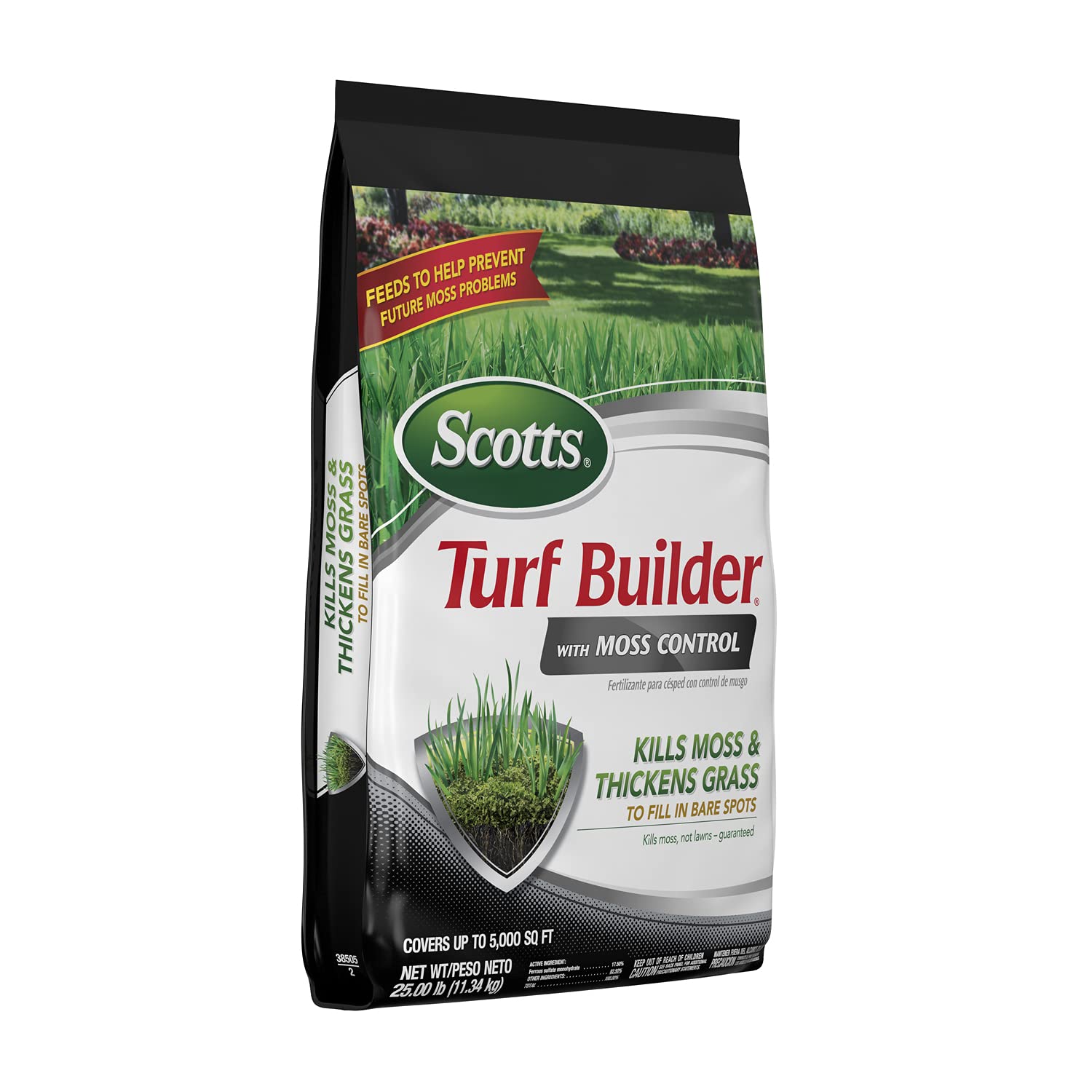 Close lawn detail after treatment with Scotts showing denser turf