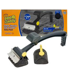 Scrub Daddy front view showing bristle-free design and ergonomic handle benefit