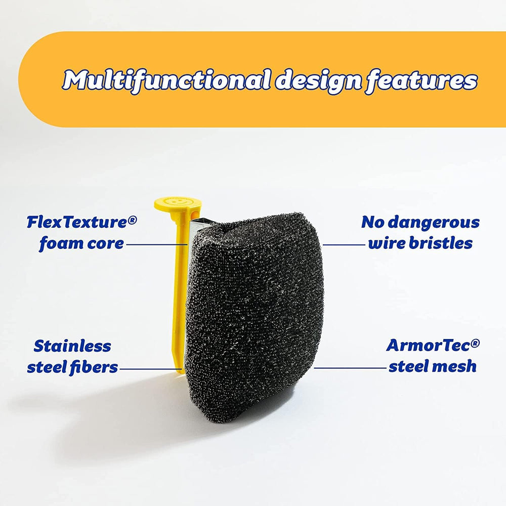 Scrub Daddy retractable hook lifting grill grate for easier access and storage