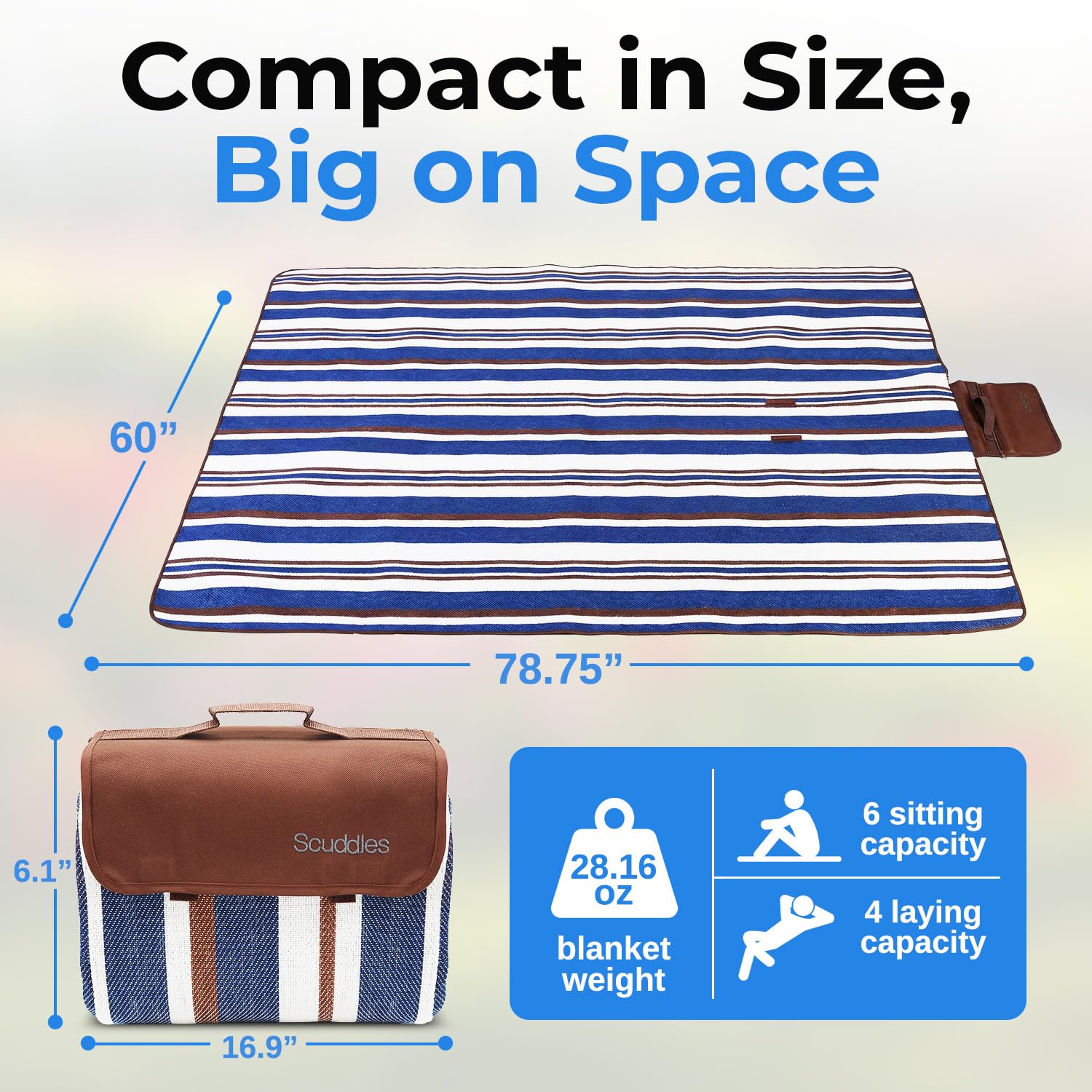 scuddles folded with strap for easy carry and compact storage