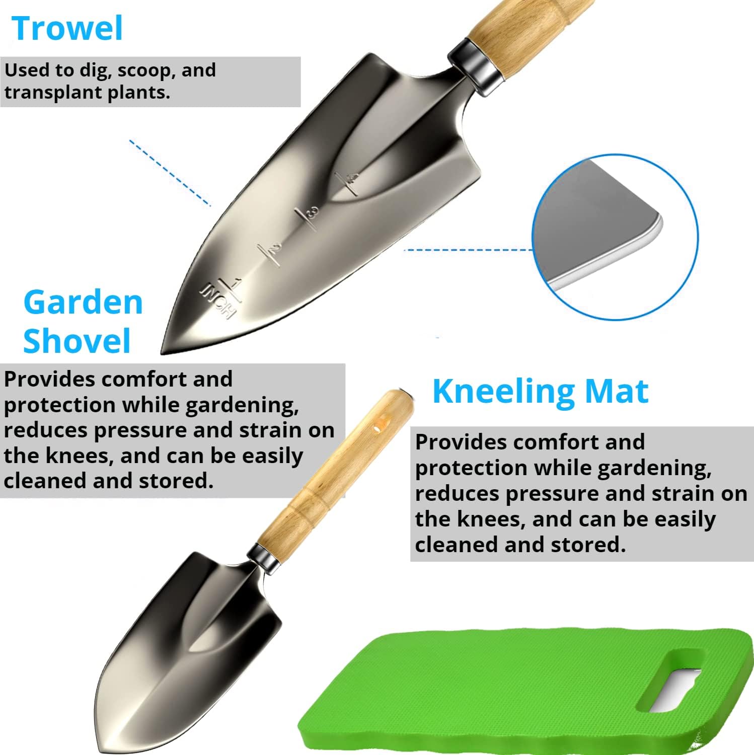 scuddles stainless steel trowel close-up showing durable blade for long use
