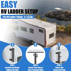 SCWN ladder mounting hardware with wing nuts for fast installation