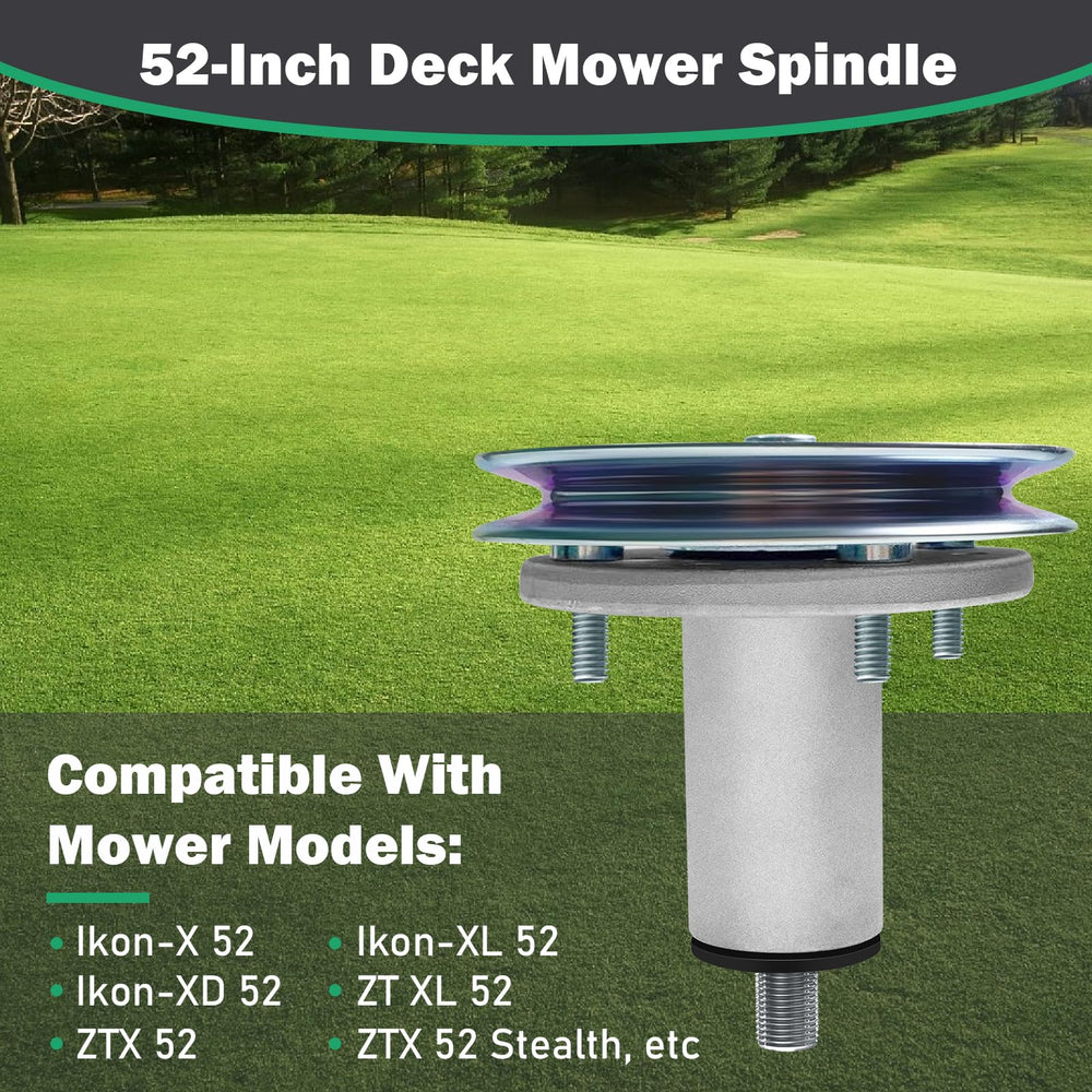 SDEAUP spindle close-up of mounting face showing bolt holes for accurate deck fit