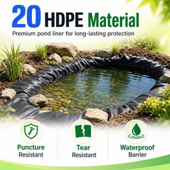 SDLDEER liner edge covered with pebbles showing secure finish and aesthetic benefit