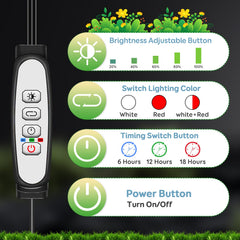SDOVUERC adjustable gooseneck bent to direct light, provides precise plant coverage