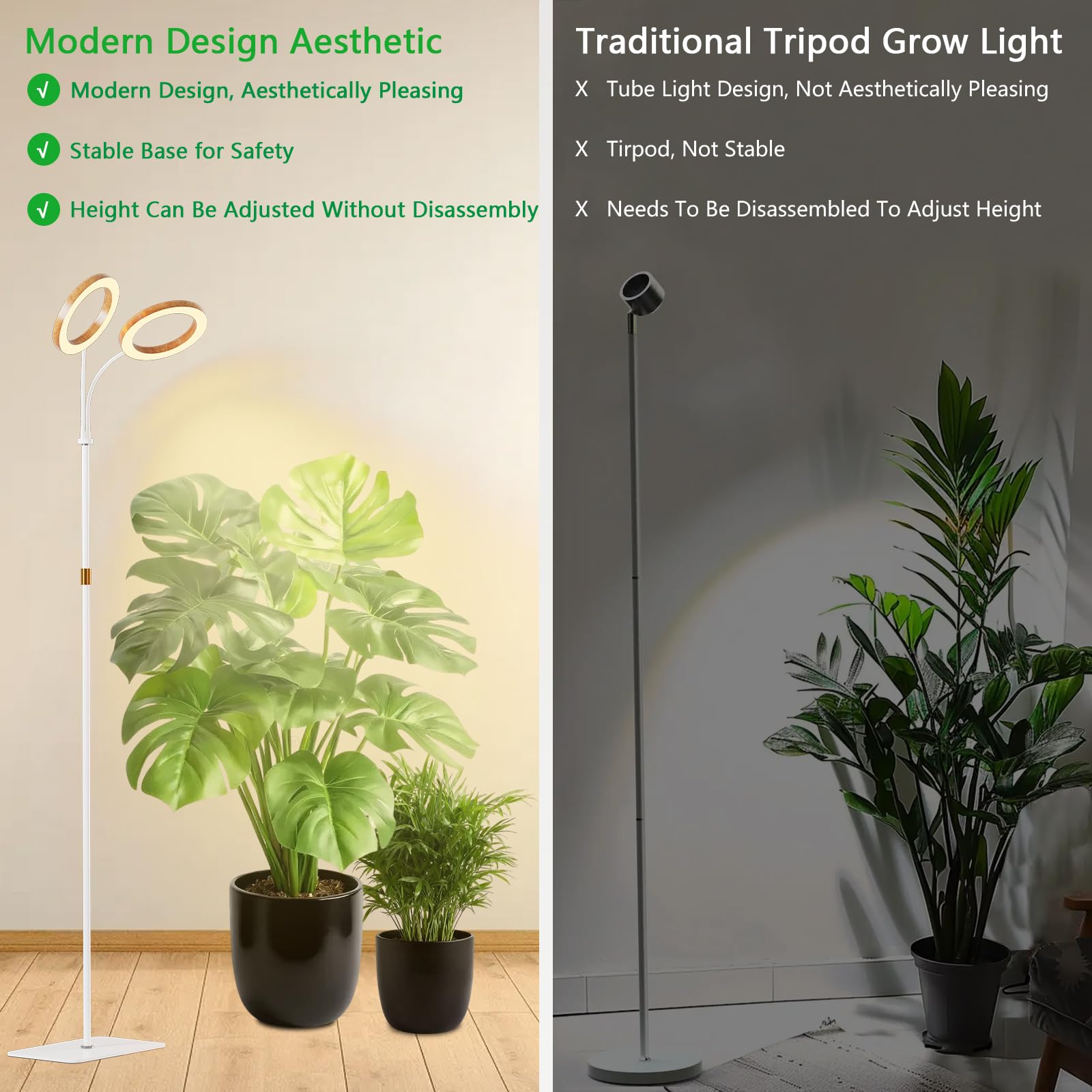 SDOVUERC lamp illuminating large potted plant showing growth support benefit