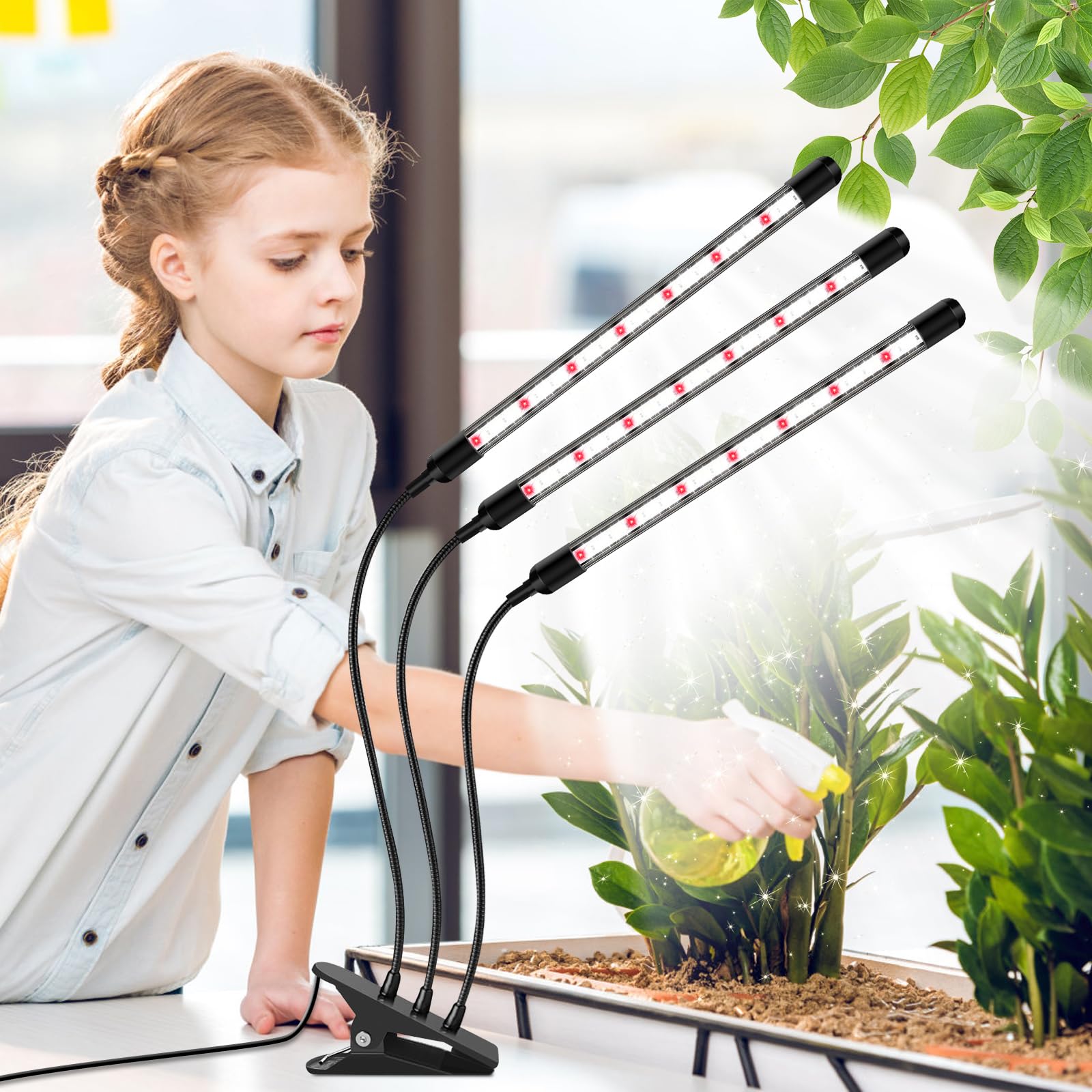 SDOVUERC in a kitchen herb setup illuminating pots, convenient for home gardeners