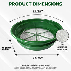 SE labeled mesh size comparison from 0.500" to 0.050" showing selection control and consistency